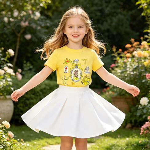 CM C&M WODRO Toddler Girls Magical Shirt Princess Magic Kingdom Shirts Cute Bow Graphic T-Shirt Kids Vacation Summer Tee Top in Kuwait