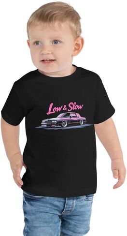 Low and Slow 1980s Chevy Monte Carlo Lowrider T-Shirt for Classic Car Fans Toddler Short Sleeve Tee in Kuwait