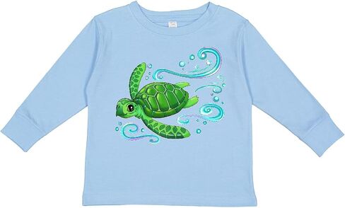 inktastic Sea Turtle Swimming Toddler Long Sleeve T-Shirt in Kuwait