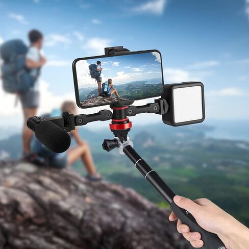 ChromLives Dual Cold Shoe Mount Universal Cold Shoe Adapter with 1/4" Thread Holes Rotatable Camera Shoe Extension Bracket for Microphone,Led Light in Kuwait