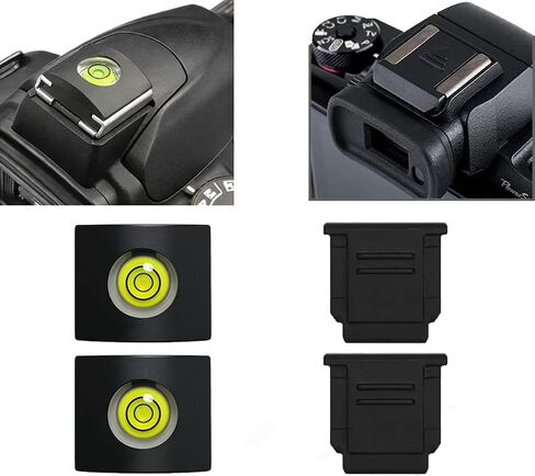 4Pcs Camera Hot Shoe Cover Protective Case (2 with Level+2 Flat) | Canon EOS R100 R5 R6 R RP M50 M5 DSLR, Canon EOS 1D 1DX 1Ds Series, Suitable for Various Product Models in Kuwait