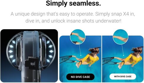Insta360 X4 Invisible Dive Case Kit- Waterproof Up to 50m (164ft) (X4 Dive Case-Selfie-Float) in Kuwait