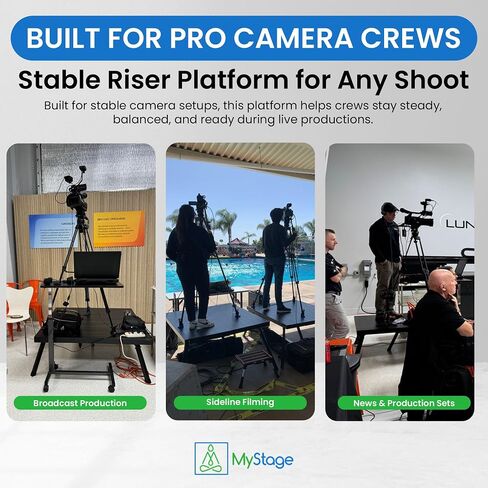 4'x4' Camera Riser w/Biggie Legs 26-36" & Gear Bag | Anti-vibration video riser, aluminum, 3400 lb cap. Adjustable Biggie legs for uneven terrain. Padded gear bag included. in Kuwait
