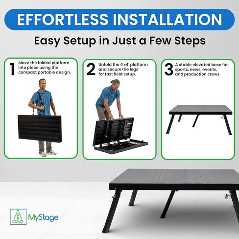 4'x4' Camera Riser w/Biggie Legs 26-36" & Gear Bag | Anti-vibration video riser, aluminum, 3400 lb cap. Adjustable Biggie legs for uneven terrain. Padded gear bag included. in Kuwait