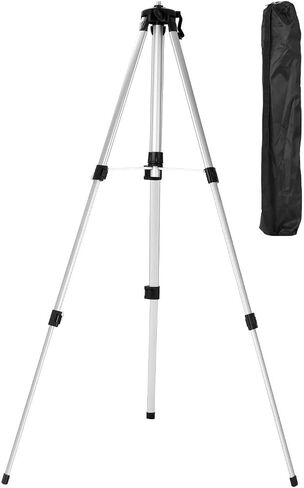 Thicken Aluminum Alloy Level Tripod Stand, 3 Heights Adjustable with BubbleLevel, Smooth Rocking Bar - for Level, Silver/Black, 1.56lb in Kuwait
