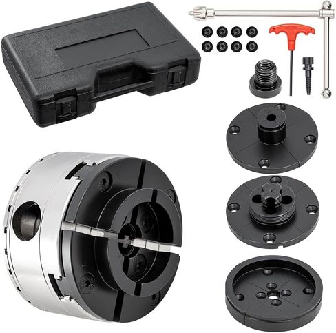 CXRCY 6Inch Lathe Chuck for Woodworking 1" x 8 tpi, 4-Jaw Self-Centering Wood Lathe Chuck Kit in Kuwait