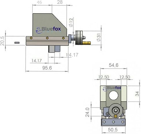 Mini Lathe Vertical Slide | 90 x 50 mm | Two Handle Milling Operation on Lathe | High Grade Casting with Smooth Finishing | Small Vertical Milling Slide for Bench Lathes in Kuwait