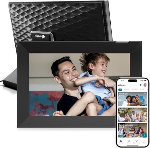 Nixplay Digital Touch Screen Picture Frame with WiFi - 10.1" Photo Frame, Connecting Families & Friends (Black/Silver) in Kuwait