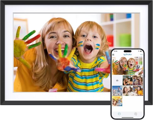 Dragon Touch 10.1'' WiFi Digital Picture Frame with Dual Swappable Snap Frames – 1280×800 HD IPS Touch Screen, Auto-Rotate, Instantly Share Photos/Videos via Free App, Gift for Birthday, Wedding, Mom in Kuwait