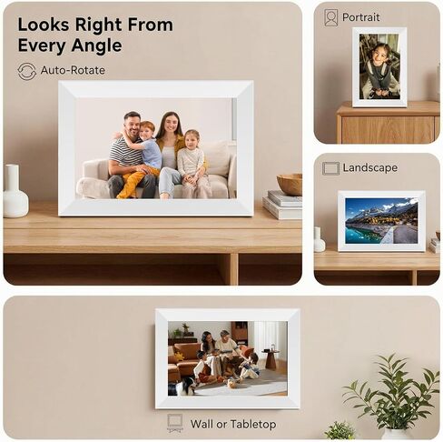 Digital Picture Frame, WiFi 10.1" HD IPS Touch Digital Photo Frame | WiFi Sharing via App, Auto Rotate,16GB Memory,Gift For Famlily in Kuwait