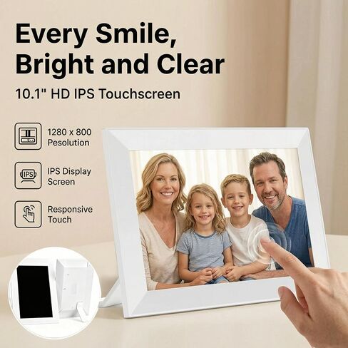 Digital Picture Frame, WiFi 10.1" HD IPS Touch Digital Photo Frame | WiFi Sharing via App, Auto Rotate,16GB Memory,Gift For Famlily in Kuwait