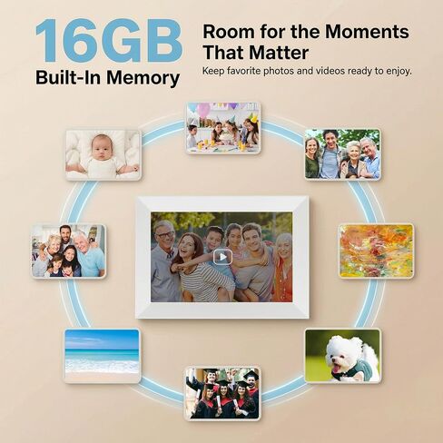 Digital Picture Frame, WiFi 10.1" HD IPS Touch Digital Photo Frame | WiFi Sharing via App, Auto Rotate,16GB Memory,Gift For Famlily in Kuwait