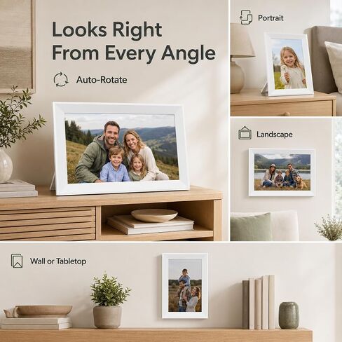 Digital Picture Frame, WiFi 10.1" HD IPS Touch Digital Photo Frame | WiFi Sharing via App, Auto Rotate,16GB Memory,Gift For Famlily in Kuwait