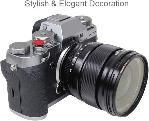 Foto&Tech Soft Shutter Release Button Compatible with Fuji Fujifilm X-T5 X-T4 X-T3 X-T30 X-T30 II X-T20 X-PRO3 X100V X100F X-E4 X-E3 RX1R II RX10 IV III Leica M9 Nikon Df F3 (2 Pieces, DR+BK) in Kuwait