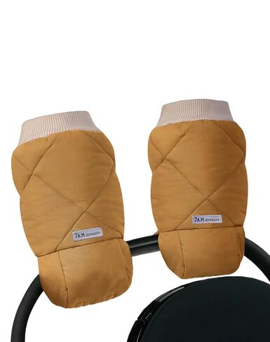 7AM Enfant Stroller Warmmuffs Gloves - Anti-Freeze Stroller Mittens for Handlebars, Water Repellent Hand Warmer Muff for Cold Weather, Plush Lined Stroller Warmmuffs | Winter Stroller Accessories in Kuwait