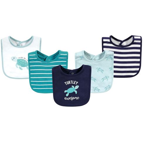 Hudson Baby Unisex Baby Cotton Bibs, Sea Turtle, One Size in Kuwait