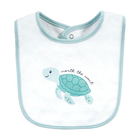 Hudson Baby Unisex Baby Cotton Bibs, Sea Turtle, One Size in Kuwait