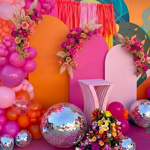 3 Pack Sunset Party Decoration Pink and Orange Party Decor 5.9 ft 6.6 ft 7.2 fts Sunset Arch Backdrop Cover Gradient Color Arch Backdrop Cover for Baby Shower Birthday Wedding Bridal Shower in Kuwait