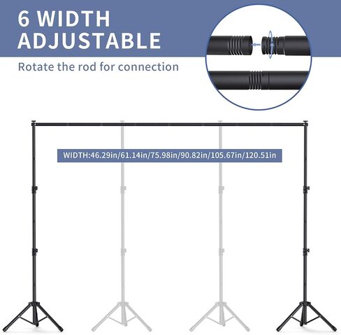 Backdrop Stand 10x7.5ft, Height Adjustable and Width Adjustable Backdrop Stand, Back Drop Stand for Balloon Arch, Photo, Parties in Kuwait
