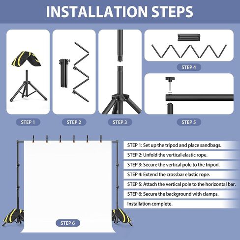 Backdrop Stand 10x7.5ft, Height Adjustable and Width Adjustable Backdrop Stand, Back Drop Stand for Balloon Arch, Photo, Parties in Kuwait