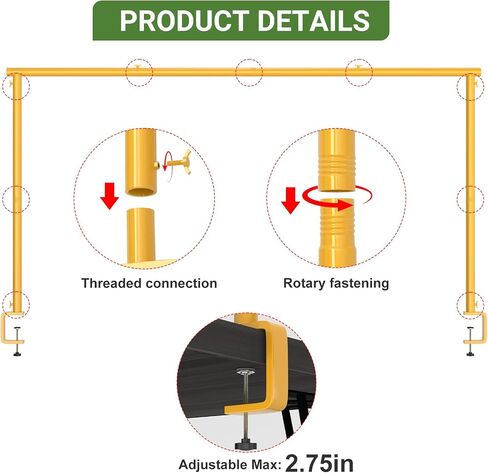 Adjustable Over The Table Arch Stand with Clamps - Heavy Duty Metal Balloon Table Rod for Wedding, Birthday, Halloween, Christmas Decorations -8FTx4FT Indoor & Outdoor Party Decor Frame in Kuwait