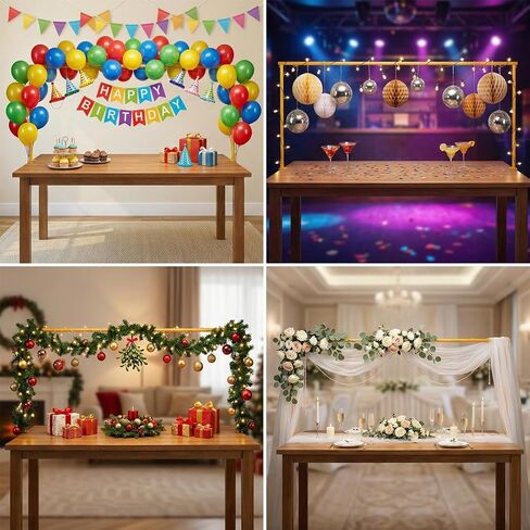 Adjustable Over The Table Arch Stand with Clamps - Heavy Duty Metal Balloon Table Rod for Wedding, Birthday, Halloween, Christmas Decorations -8FTx4FT Indoor & Outdoor Party Decor Frame in Kuwait