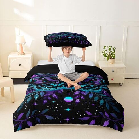 Feelyou Death Moth Duvet Cover Toddler Size Skull Decor Comforter Cover for Boys Girls Halloween Decorations Bedding Set 2Pcs Room Decor No Comforter Breathable Soft Lightweight Microfiber in Kuwait