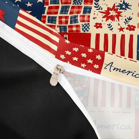 Feelyou Patriotic 250th Anniversary Duvet Cover Toddler Size American Flag Bedding Set Breathable Soft USA Stars Plaid Comforter Cover 2Pcs Bedroom Decor No Comforter Microfiber Zipper Closure in Kuwait