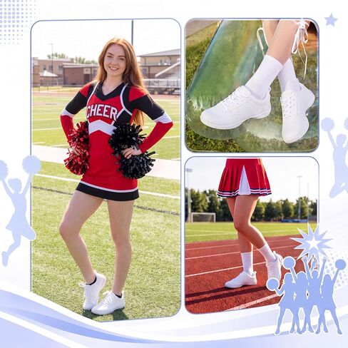 Cheer Shoes Women White Cheerleading Shoes Youth Girls Competition Athletic Sneakers Training Breathable Cheer Gear in Kuwait