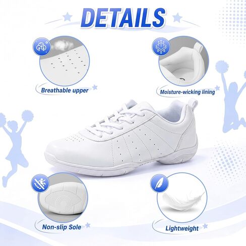 Cheer Shoes Women White Cheerleading Shoes Youth Girls Competition Athletic Sneakers Training Breathable Cheer Gear in Kuwait