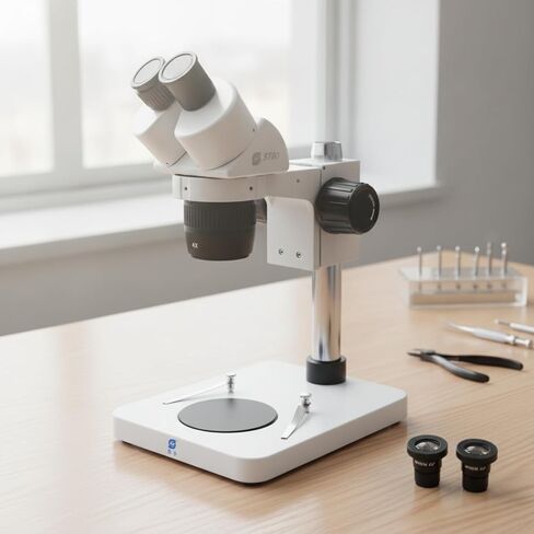 Jewelry Mounting Device Binocular Viewer Stand Equipment with 4X Lower Objective and Smooth Metal and Build Suitable for Professional Jewelers Watch Repair Micro Detail Viewing in Kuwait