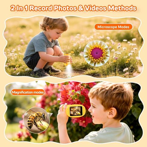 1000X Digital Handheld Microscope for Kids with 2.0" IPS Screen, Outdoor Toys Portable STEM Science Lab Gifts, Rechargeable Pocket Microscope Educational Toy for Boys & Girls Age 4-6 8-12, Orange in Kuwait