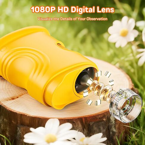 1000X Digital Handheld Microscope for Kids with 2.0" IPS Screen, Outdoor Toys Portable STEM Science Lab Gifts, Rechargeable Pocket Microscope Educational Toy for Boys & Girls Age 4-6 8-12, Orange in Kuwait