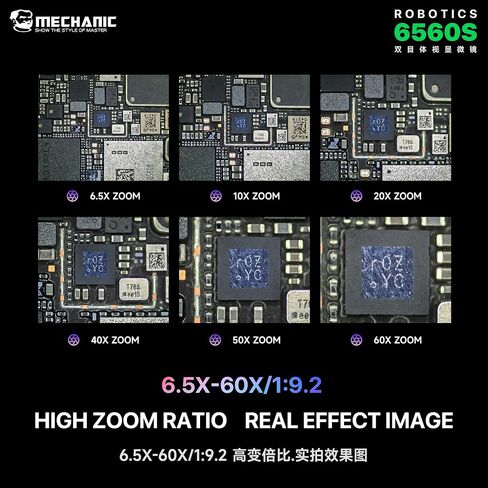 MECHANIC OFFICIAL Industrial Binocular Stereo Microscope Robotics 6560S-B11 Continuous zoom suitable for mobile phone PCB board in Kuwait