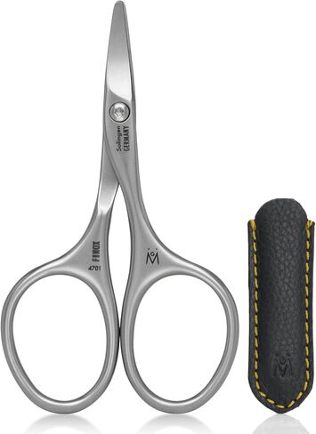 GERMANIKURE Rounded Safety Nail Scissors - FINOX Surgical Stainless Steel baby scissors and Manicure Tools in Leather Case - Self Grooming Scissors for nails Ethically Made in Solingen Germany - 4701 in Kuwait