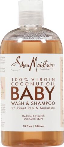 SheaMoisture Baby Wash and Shampoo 100% Virgin Coconut Oil for Baby Skin Cruelty Free Skin Care 13 oz (Pack of 2) in Kuwait