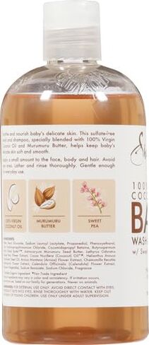 SheaMoisture Baby Wash and Shampoo 100% Virgin Coconut Oil for Baby Skin Cruelty Free Skin Care 13 oz (Pack of 2) in Kuwait