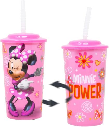 Disney Minnie Mouse Sippy Cup Set - 6 Pack Minnie Tumbler with Straw Bundle With Mickey Stickers and Princess Door Hanger (Minnie Cup for Toddlers Kids Adults) in Kuwait