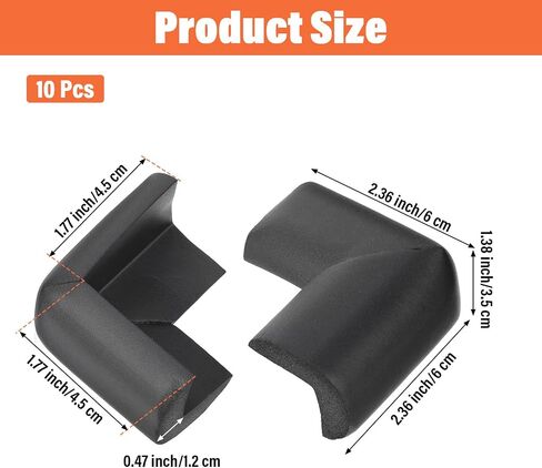 Qianyu 10 Pack Soft Sponge Table Corners Baby Proofing Edge and Corner Guards Adhesive Safety Foam Desk Furniture Corner Protectors Cover Bumpers for Kids Bed Table Cabinet Fireplace Stair in Kuwait