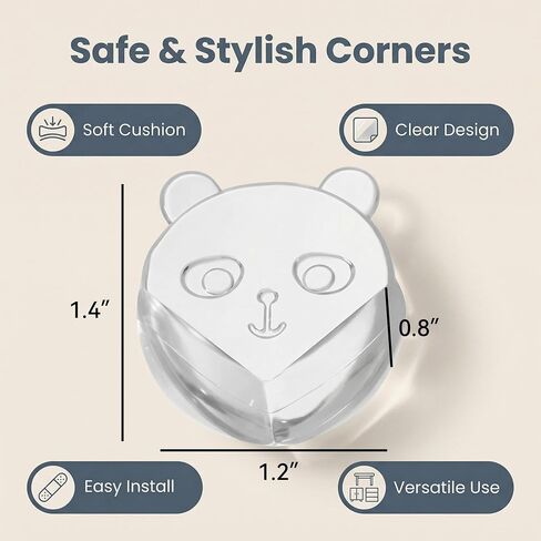 Silicone Corner Protectors 16 Pcs Transparent Round Edge Guards with Strong Adhesive for Furniture and Table Safety Bear Design in Kuwait