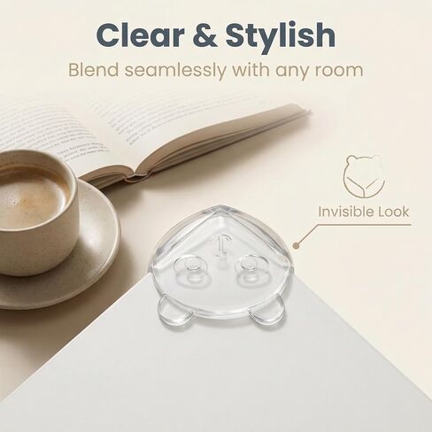Silicone Corner Protectors 16 Pcs Transparent Round Edge Guards with Strong Adhesive for Furniture and Table Safety Bear Design in Kuwait