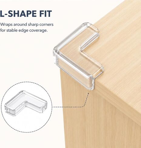 10 Pack Clear Corner Guards, Transparent Furniture Edge Protectors with Adhesive, Safety Bumpers for Sharp Corners in Kuwait