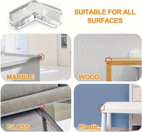 10 Pack Clear Corner Guards, Transparent Furniture Edge Protectors with Adhesive, Safety Bumpers for Sharp Corners in Kuwait