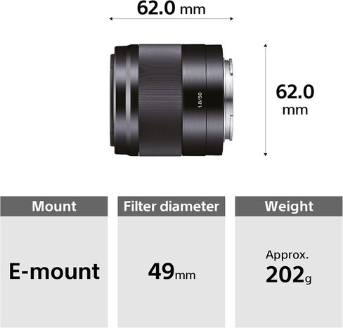 Sony - E 50mm F1.8 OSS Portrait Lens (SEL50F18/B), Black in Saudi Arabia