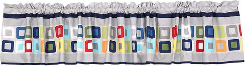 1 PC Navy Blue Geometry Nursery Room Decorative Window Valance Baby Girl Baby Boy Window Curtain in Kuwait