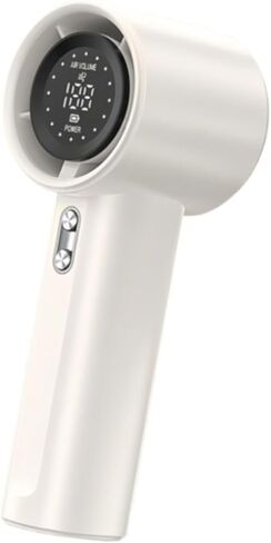 100-Speed Cordless Air Blower, Rechargeable Handheld Turbo Fan for Outdoor Camping, Computer PC Cleaning, (White) in Kuwait