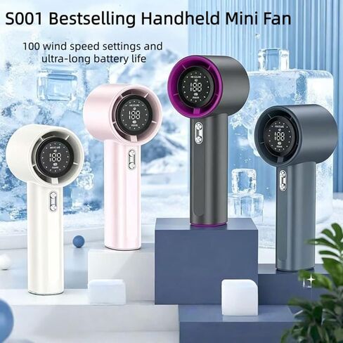 100-Speed Cordless Air Blower, Rechargeable Handheld Turbo Fan for Outdoor Camping, Computer PC Cleaning, (White) in Kuwait