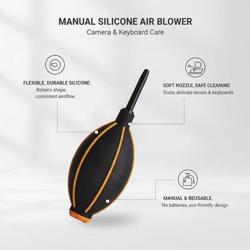 6.3 Inch Manual Silicone Air Blower for Camera Lens Cleaning and Keyboard Dust Removal, Battery-Free Handheld Tool in Kuwait