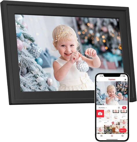 Digital Picture Frame, 10.1 inch Digital Photo Frame 32GB Storage with HD IPS Touch Screen, Instant Photo & Video Sharing via App, Auto-Rotate, Ideal Gift for Parents & Grandparents in Kuwait
