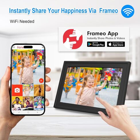 Digital Picture Frame, 10.1 inch Digital Photo Frame 32GB Storage with HD IPS Touch Screen, Instant Photo & Video Sharing via App, Auto-Rotate, Ideal Gift for Parents & Grandparents in Kuwait